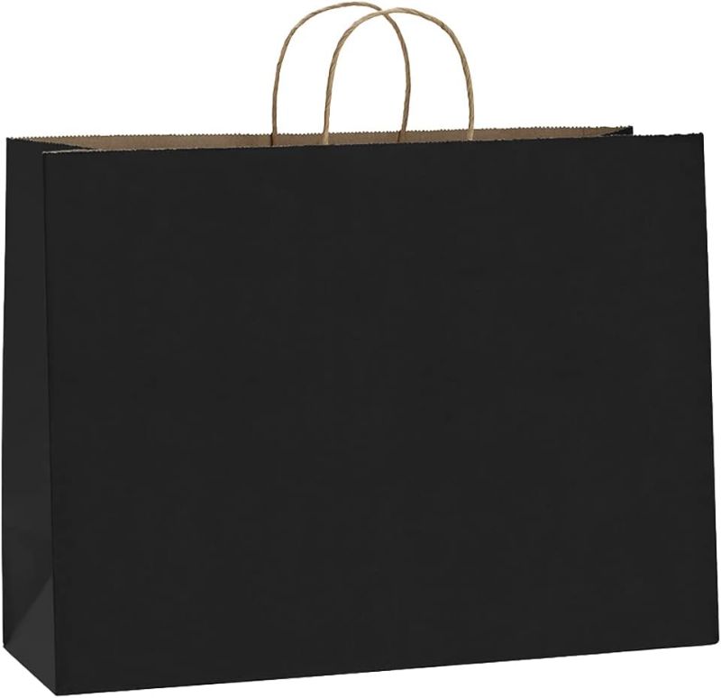 Photo 1 of BAGDREAM 100PCS 16X12 CYCLABLE PAPER BAGS BLACK