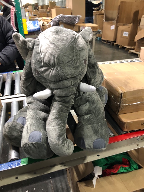 Photo 1 of Giant Stuffed Elephant Plush Animal Toy Valentines Day Surprise Gift Huge Stuffed Elephant Soft Big Elephant Large Stuffed Animal Doll Gray Elephant Plush for Kids Girlfriend Home Decor(31.5 Inch)
