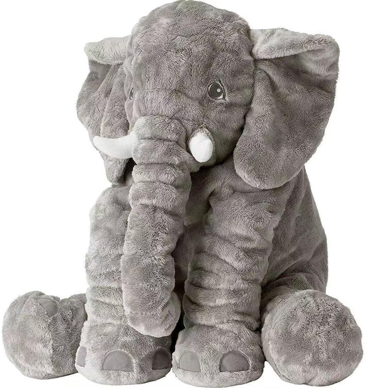 Photo 1 of Giant Stuffed Elephant Plush Animal Toy Valentines Day Surprise Gift Huge Stuffed Elephant Soft Big Elephant Large Stuffed Animal Doll Gray Elephant Plush for Kids Girlfriend Home Decor(31.5 Inch)