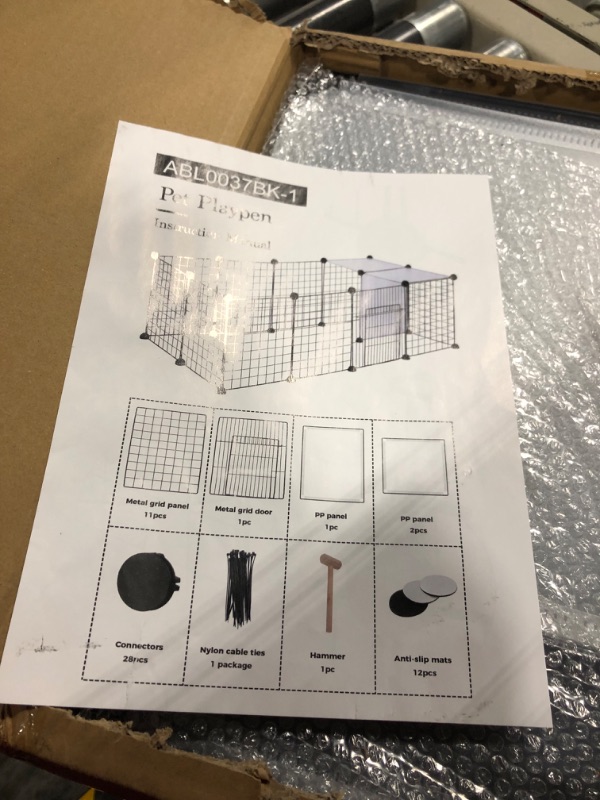 Photo 3 of PAWZ Road Pet Playpen, DIY Small Animals Cage Portable Wire Fence with Black Resin Panels for Small Animals Puppies Kitties and Rabbits Yard Fence for Indoor/Outdoor Use - 15 Panels