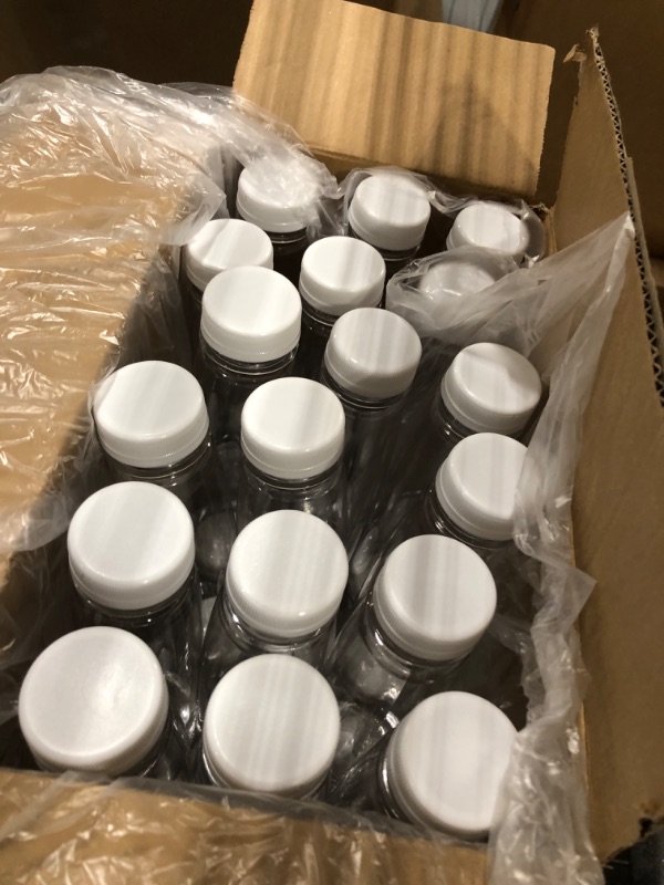 Photo 3 of 36 Pack 12 OZ Plastic Juice Bottles with Caps, Large Diameter Disposable Plastic Bottles Bulk with White Tamper Evident Lids for Juicing, Smoothie, Protein Drinks and Other Beverage (12 OZ, White) 12 OZ White