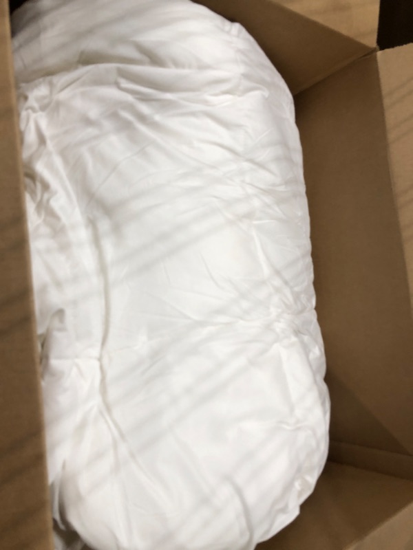 Photo 3 of  King Size Down Comforter - Goose Duck Down Comforter with Filling Down and Feather and 100% Cotton Cover - Duvet Insert or Stand-Alone Down Comforter Off White King