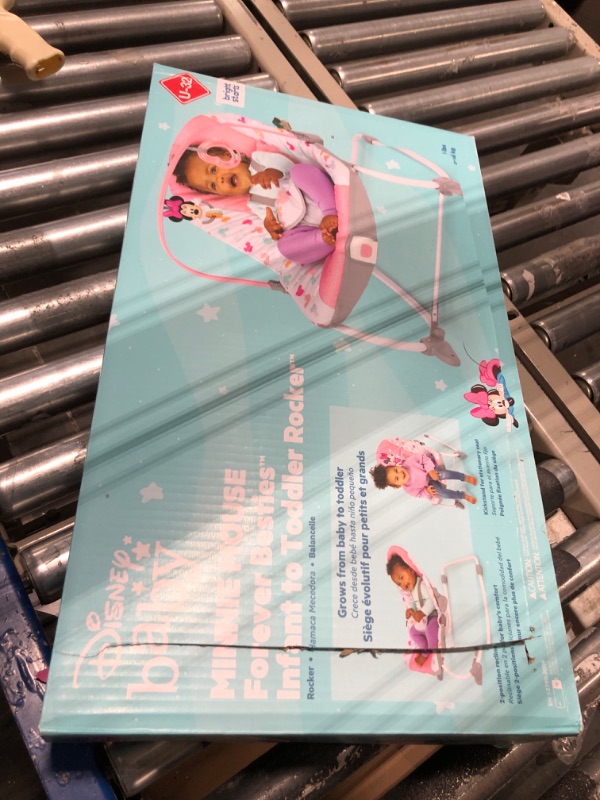 Photo 1 of Bright Starts Disney Baby Minnie Mouse Infant to Toddler Rocker with Vibrations and Removable -Toy Bar - Forever Besties, Newborn + Minnie Forever Besties