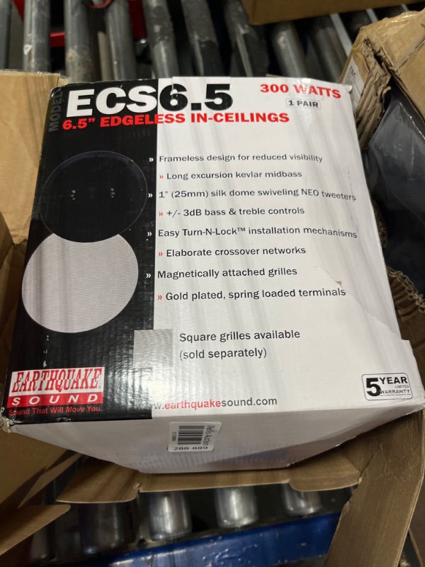 Photo 1 of Earthquake Sound ECS6.5 Edgeless Series In-Ceiling Speakers (Black, Pair)