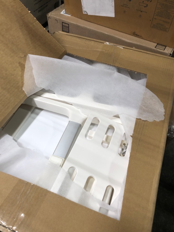 Photo 1 of Laptop Bed Tray Table, SAIJI Adjustable Bed Desk for Laptop, Foldable Laptop Stand with Storage Drawer for Eating, Working, Writing, Gaming, Drawing (White, X-Large) White Table