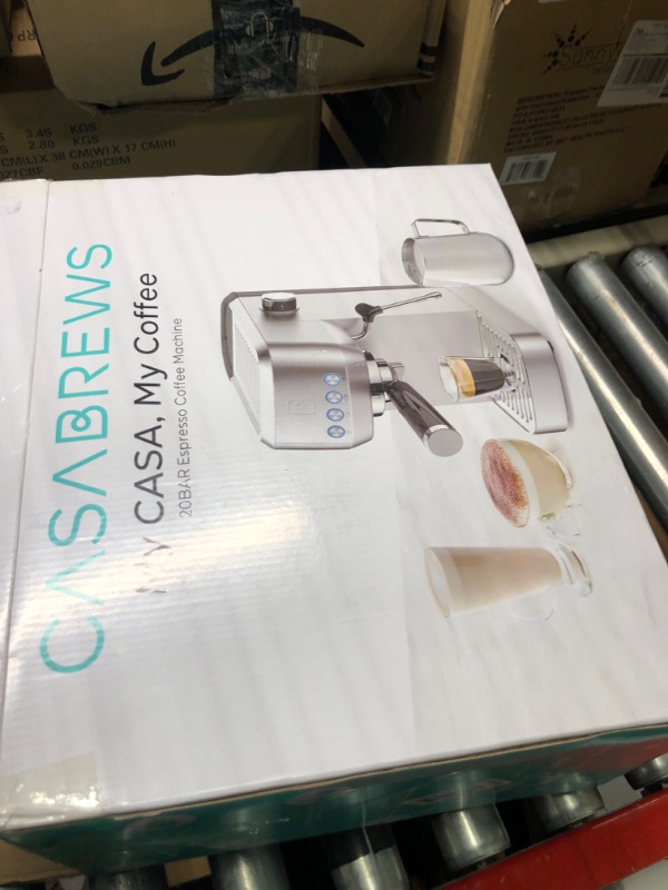 Photo 1 of CASABREWS Espresso Machine 20 Bar, Professional Coffee Maker Cappuccino Latte Machine with Steam Milk Frother, Espresso Coffee Machine with 49oz Removable Water Tank, Stainless Steel, Gift for Dad Mom