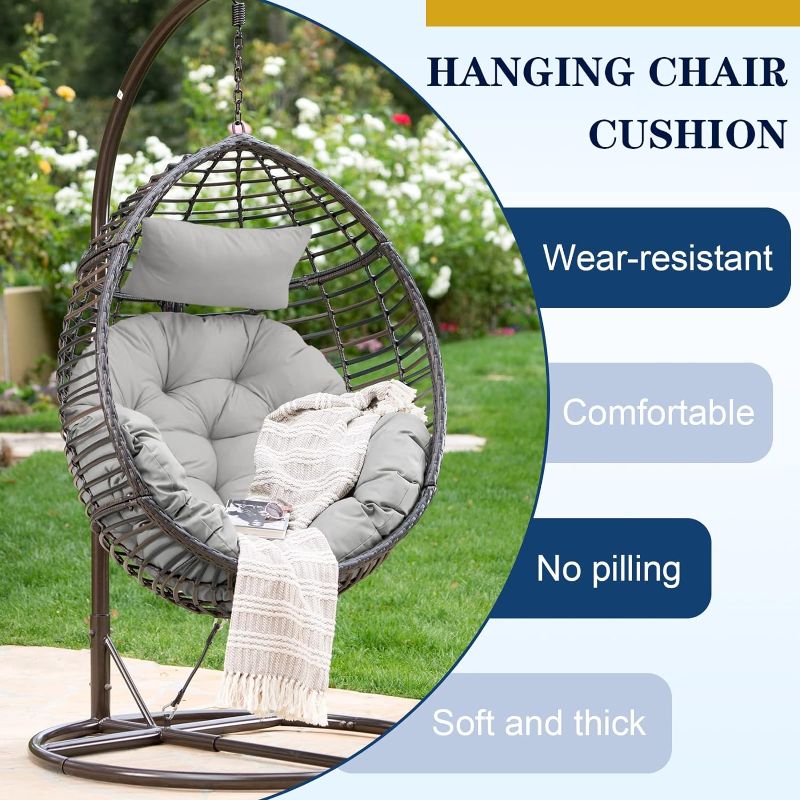 Photo 1 of  Egg Chair Cushion, Thick Hanging Egg Chair Cushions, Soft Egg Swing Chair Cushion, U-Shaped Cushions for Hanging Basket Egg Chair 