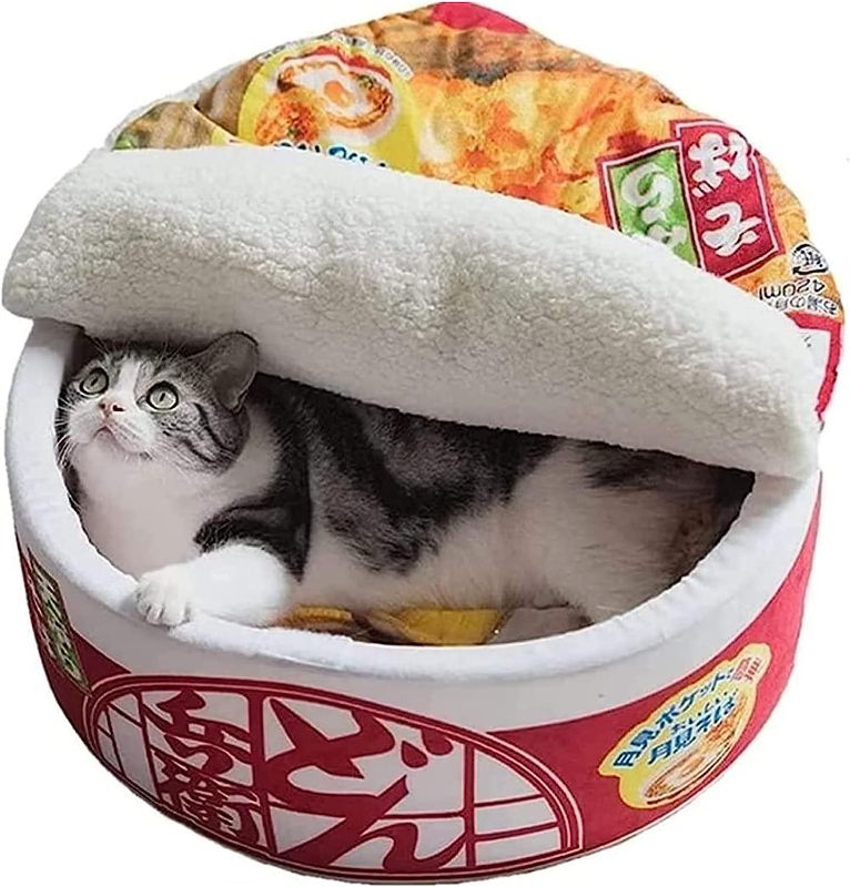 Photo 1 of ?? Ramen Noodle Dog & Cat Bed,Keep Warm and Super Soft Creative Pet Nest for Indoor Cats,Removable Washable Cushion for Small Medium Large Dogs and Cats
