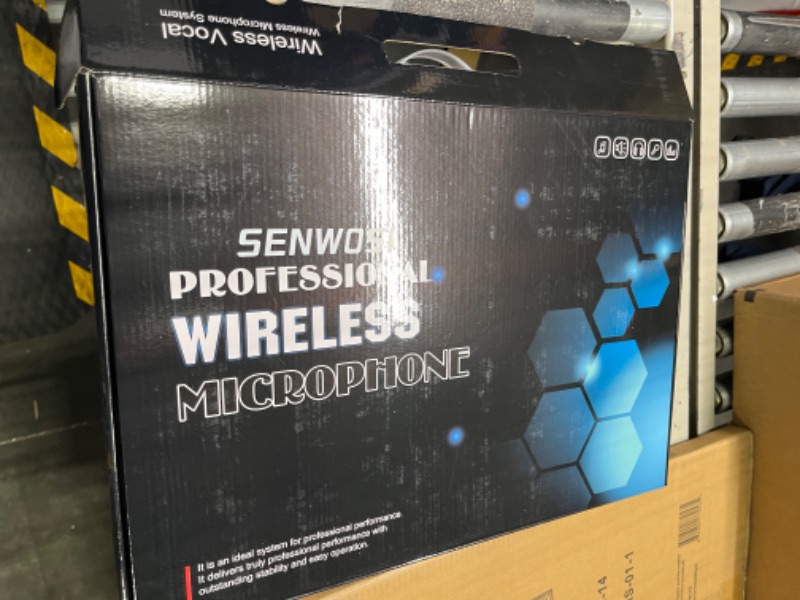 Photo 2 of **USED FOR PARTS** SENWOSI Wireless Microphone System, Dynamic Microphones Metal Wireless Mic Set with 2 Cordless Mics, 2x100 UHF Adjustable Frequencies, 700ft Range, UHF Mics for Karaoke/PA System/Church