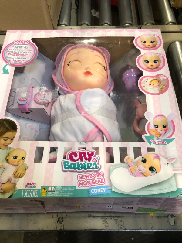 Photo 1 of Cry Babies Newborn Coney - Interactive Baby Doll with 20+ Baby Sounds, Girls & Kids Age 18M and Up
