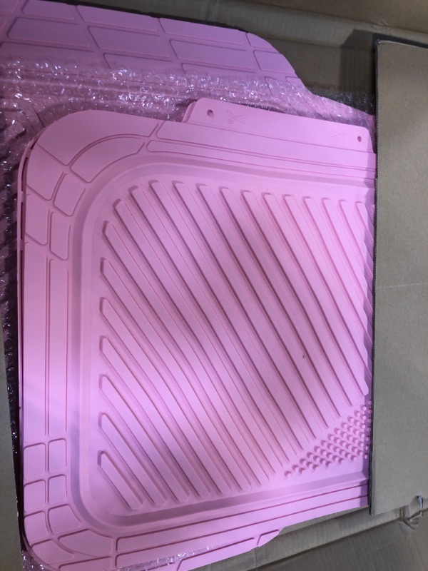 Photo 4 of CAR PASS Heavy Duty Rubber Floor Mats Pink 4-Piece Car Mat Set - Universal Waterproof Floor Mats for Car SUV Truck, Durable All-Weather Mats(All Pink)