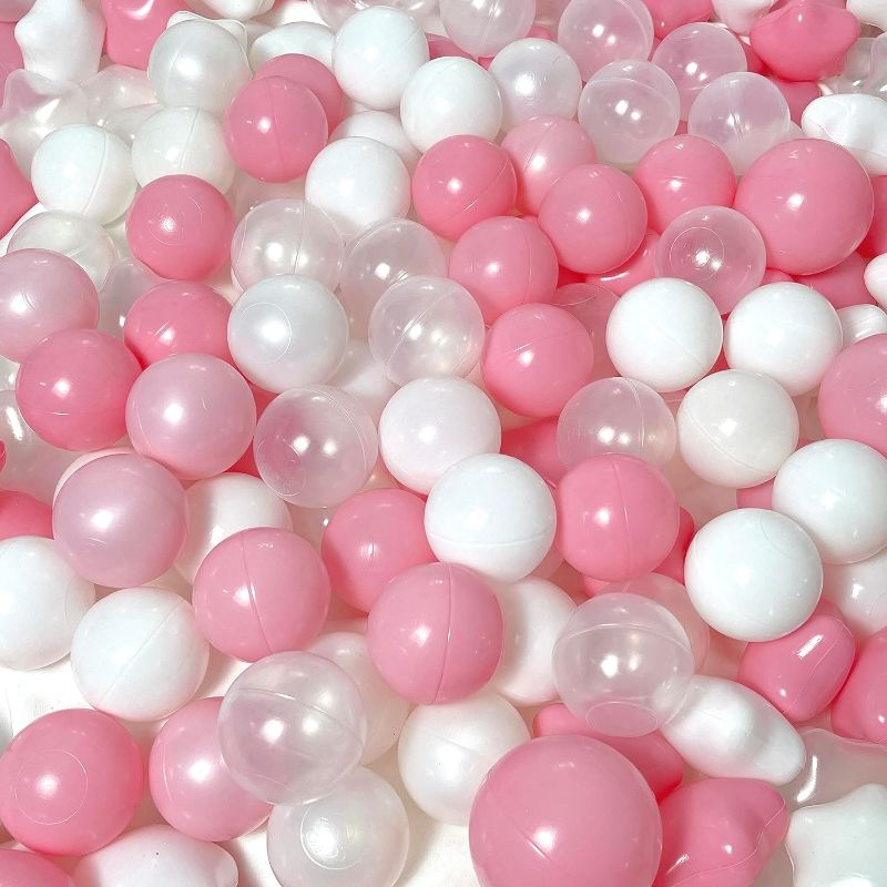 Photo 1 of 170 Pcs Ball Pit Balls Pink Plastic Play Balls for Babies Ball Pit Kids Play Tents,Children Soft Pool Balls for Birthday Decorations Parties Playground Toys...