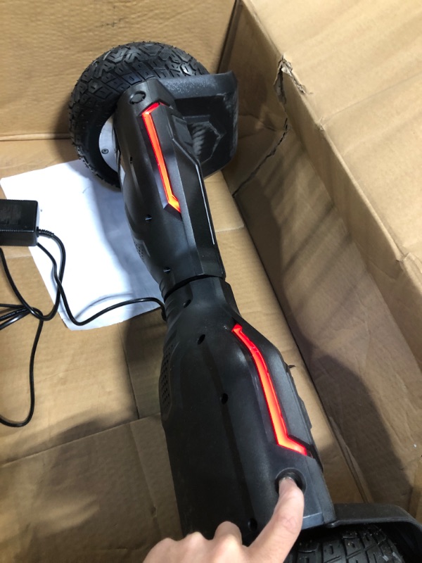 Photo 3 of Gyroor Warrior 8.5 inch All Terrain Off Road Hoverboard with Bluetooth Speakers and LED Lights, UL2272 Certified Self Balancing Scooter 1-black
***Scuffed/ scratches***