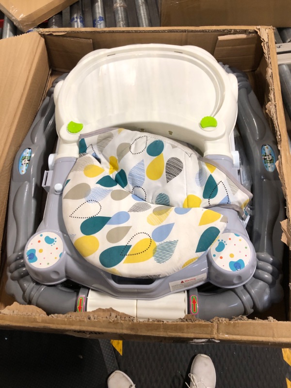 Photo 3 of Boyro Baby 4 in 1 Baby Walker, Baby Walkers for Boys and Girls with Removable Footrest, Feeding Tray, Rocking Function & Music Tray, Foldable Activity Walker for Baby 6-18 Months, Help Baby Walk A-grey
***Used, but in decent condition*** 