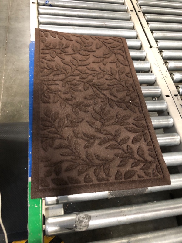 Photo 1 of 29.5"x17 Brown Welcome Mat, Floral Pattern