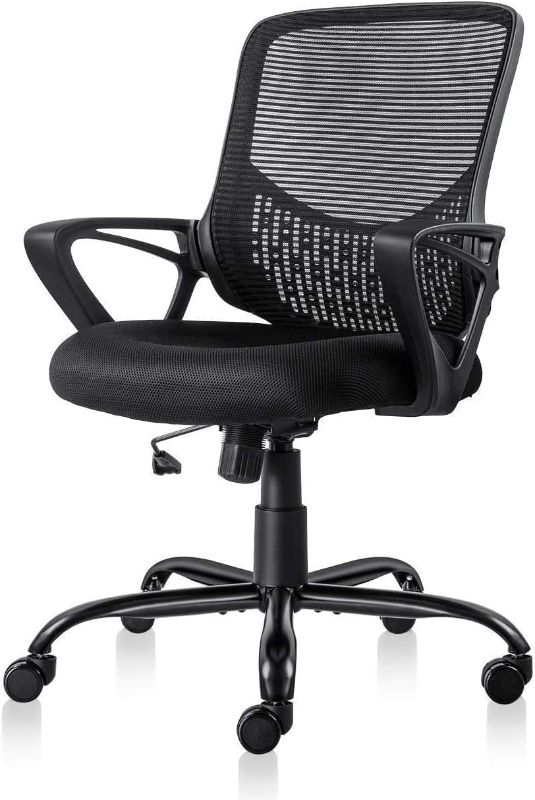 Photo 1 of Office Chair Ergonomic Computer Desk Chair Mesh Mid-Back Height Adjustable Swivel Chair with Armrest for Home Study Meeting, Black
***Used, but in good condition and functional*** 