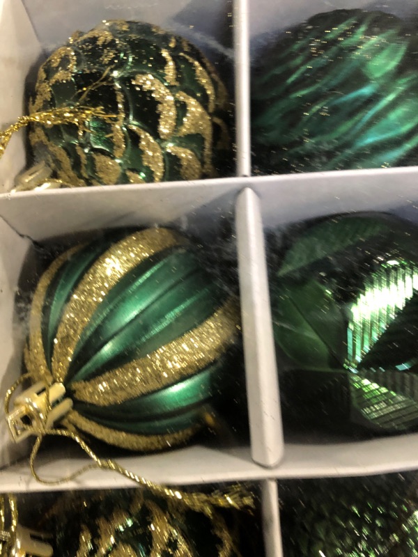 Photo 3 of 2.36‘’ Christmas Balls Ornaments - 12 Pieces - Christmas Tree Decorations - Green