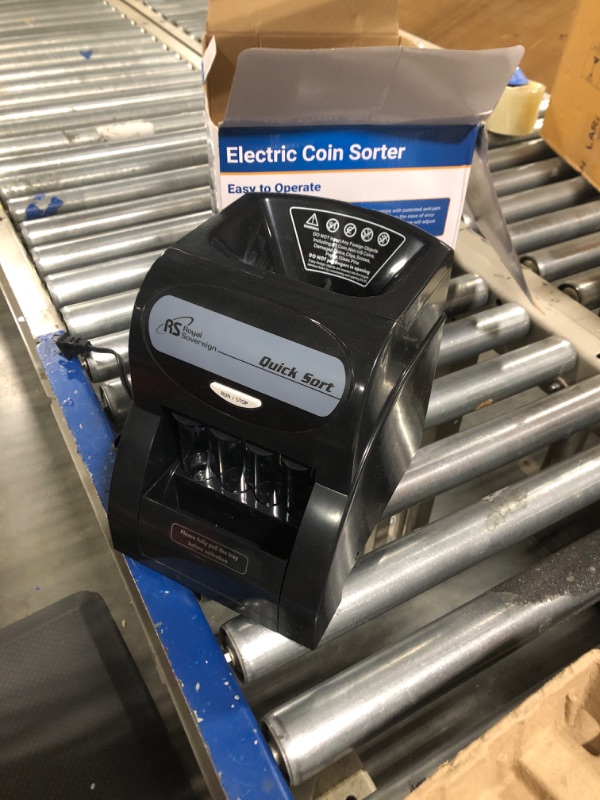 Photo 3 of Royal Sovereign Electric Coin Sorter, Patented Anti-Jam Technology, 1 Row of Coin Counting (QS-1AC),Black
***Used, but in good condition and functional*** 