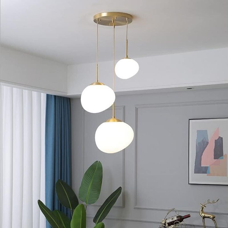 Photo 1 of 3-Light Modern Irregular Pendant Light, Creative Pendant Lamp with Globe Glass Lampshade Simple Adjustable Cluster Chandelier Hanging Fixture Light for Bedroom Dining Room Living Room Kitchen
***Stock photo shows a similar product*** 