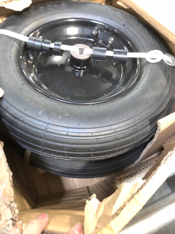 Photo 4 of 2-Pack 14.5-Inch Wheelbarrow Tire.3.50-8" Pneumatic Tires and wheels with 3"- 7" Center Hub and 5/8" Bushings for Wheelbarrow Lawn Mover Replacement. 00038361-16