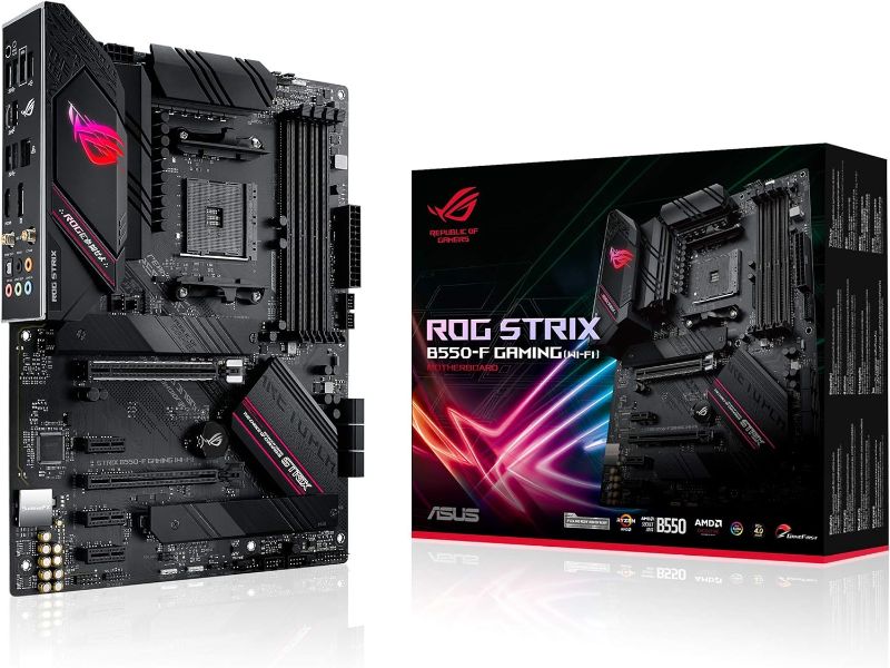 Photo 1 of ASUS ROG Strix B550-F Gaming AMD AM4 Zen 3 Ryzen 5000 & 3rd Gen Ryzen ATX Gaming Motherboard & ROG Strix 1000W Gold PSU, Power Supply ROG STRIX B550-F GAMING MB + Power Supply