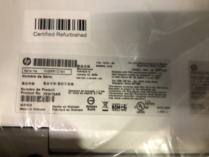 Photo 1 of HP Color LaserJet Pro M283fdw Wireless All-in-One Laser Printer, Remote Mobile Print, Scan & Copy, Duplex Printing, Works with Alexa (7KW75A), White