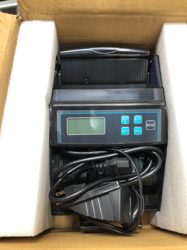 Photo 3 of MUNBYN IMC51 Money Counter Machine Count Value, Add+Batch Mode Bill Counter Black, UV/MG/IR Detection, USD only Bill Counter, 1100 Bills/min, LCD Display, 2 Years Warranty