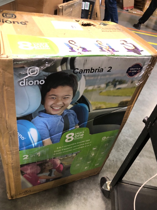 Photo 2 of Diono Cambria 2 XL, Dual Latch Connectors, 2-in-1 Belt Positioning Booster Seat, High-Back to Backless Booster with Space and Room to Grow, 8 Years 1 Booster Seat, Black 2020 Black