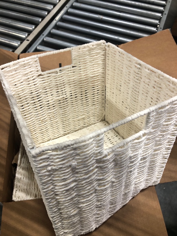 Photo 1 of 2 Foldable White Lace Baskets