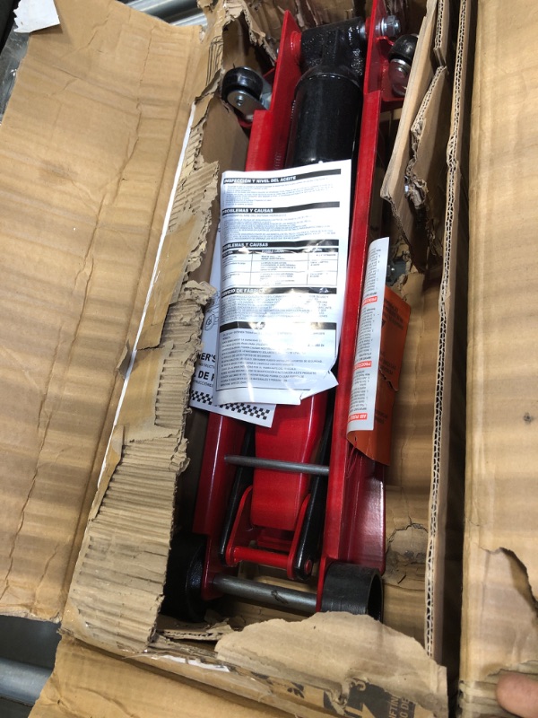 Photo 2 of BIG RED TAM825051 Torin Hydraulic Low Profile Trolley Service/Floor Jack with Single Piston Quick Lift Pump, 2.5 Ton (5,000 lb) Capacity, Red