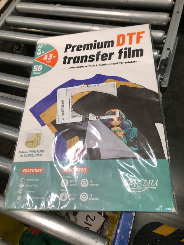 Photo 2 of KASYU DTF Transfer Film-A3(13 * 19) 50 Sheets Glossy Direct to Film for All DTF&DTG Printer, Pretreat Transparency Iron-on Transfer Paper & 1 Pcs Sticker for DTF Sublimation Inkjet Printer A3+(13"x19") -50 Sheets