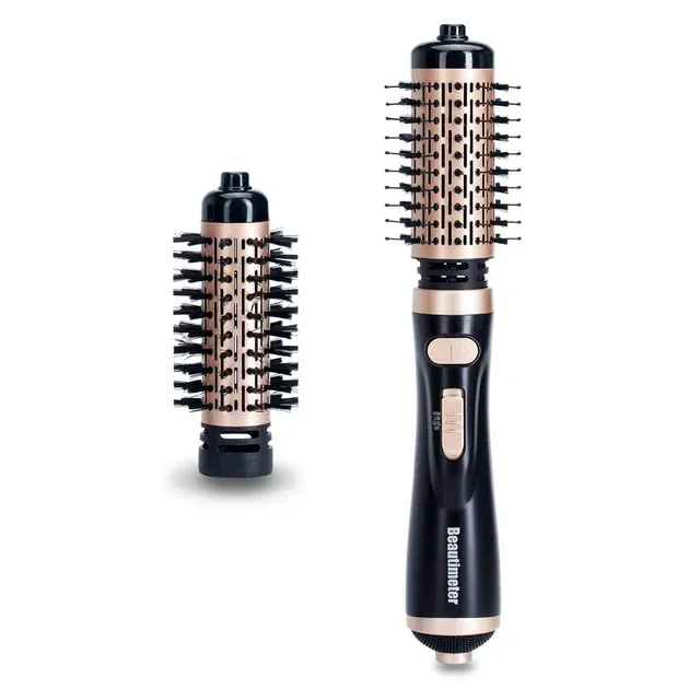 Photo 1 of **New open**Beautimeter Auto-Spin Hair Dryer Brush, 3-in-1 Hot Air Brush Kit with 1.5" and 2" Auto-Rotating Brush Barrels (Black & Gold)