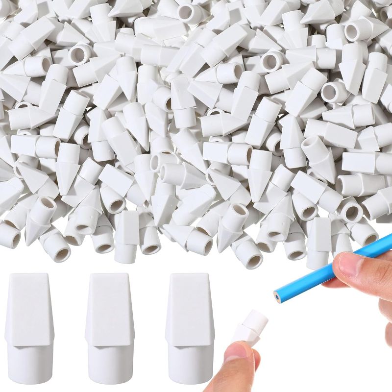 Photo 1 of 1000 Pcs Pencil Top Erasers Bulk Eraser Caps Pencil Eraser Toppers Pencil Erasers for Kids Party Favors Pencil Topper Erasers Studying Supplies for Students Teachers School Office (White)