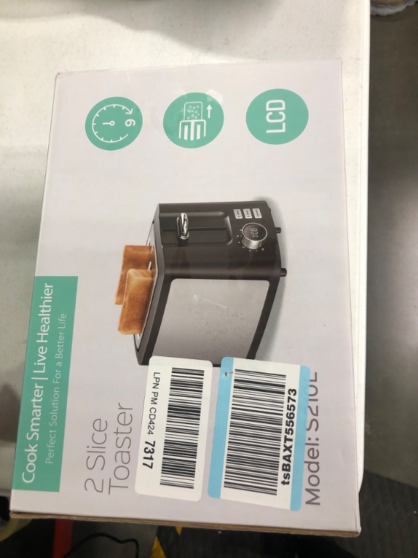 Photo 1 of 2-Slice Slot Toaster, 9 Bread Settings with LCD screen, 1.5" Extra-Wide Slots, Black
