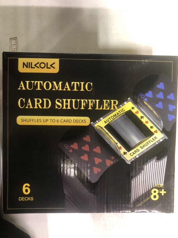 Photo 2 of 2/6 Decks Automatic Card Shuffler, Battery-Operated for UNO,Phase10, Texas Hold'em, Poker, Home Card Games, Blackjack, Party Club 6 Decks Hybrid Model Black