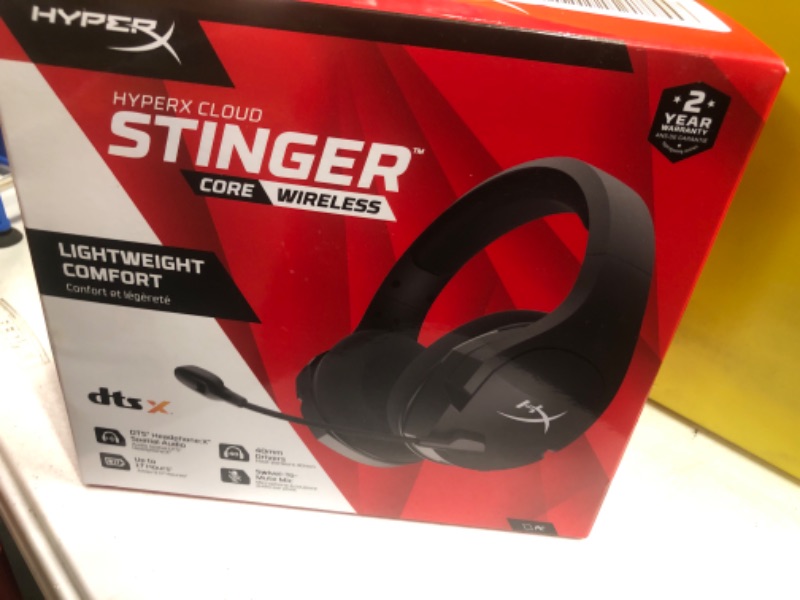 Photo 1 of HyperX Cloud Stinger Core – Wireless Lightweight Gaming Headset, DTS Headphone:X spatial audio, Noise Cancelling Microphone, For PC, Black Black Wireless Stinger Core