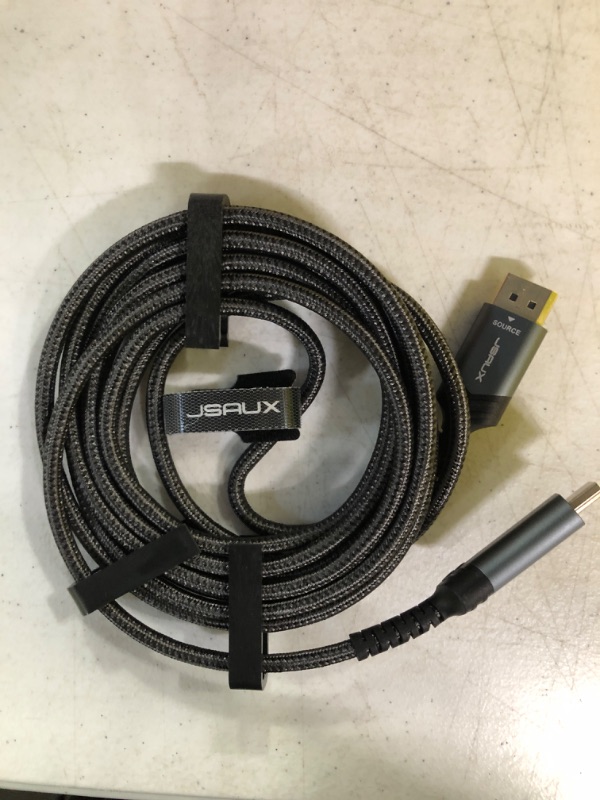 Photo 2 of 4K DisplayPort to HDMI Cable 10FT, JSAUX DP to HDMI Male Video UHD 2K@120Hz,4K@30 Nylon Braided DP to HDTV Uni-Directional Cord for Dell, Monitor, Projector, Desktop, AMD, NVIDIA, Lenovo, HP,ThinkPad 10FT Grey 1