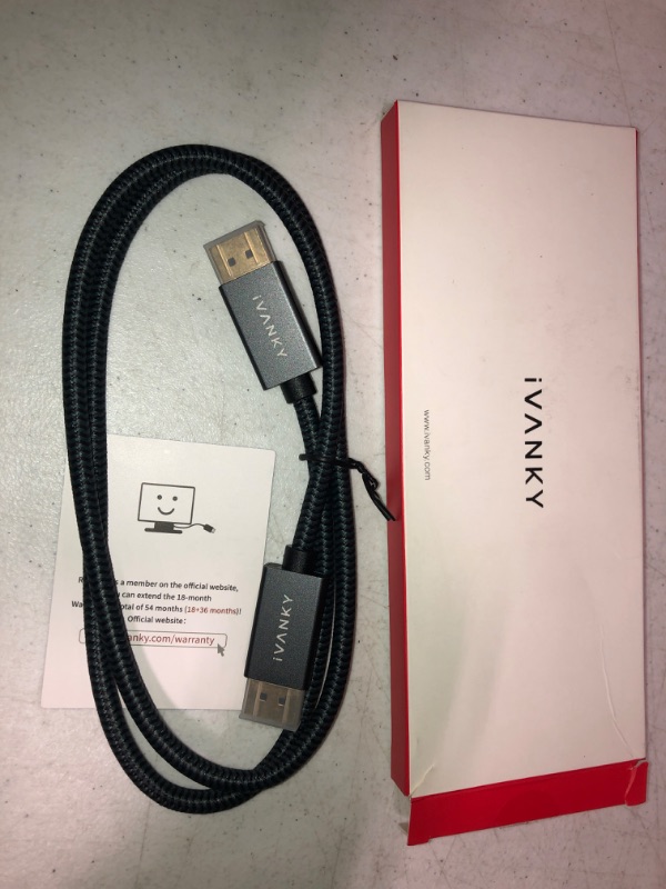 Photo 4 of DisplayPort Cable 3ft/1m, iVANKY DP to DP Cable 3.3ft, [4K@60Hz, 2K@165Hz, 2K@144Hz] High Speed DisplayPort to DisplayPort 1.2 Cable, Compatible with Gaming Monitor, Graphics Card, PC, Laptop, TV 3.3 Feet Grey 1