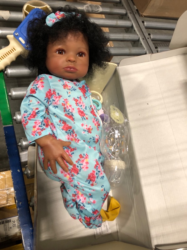 Photo 2 of BABESIDE Lifelike Reborn Black Girl- 18-Inch Realistic Newborn Real Life Baby Dolls with Clothes and Toy Gift for Kids Age 3+1 Multi-color,black