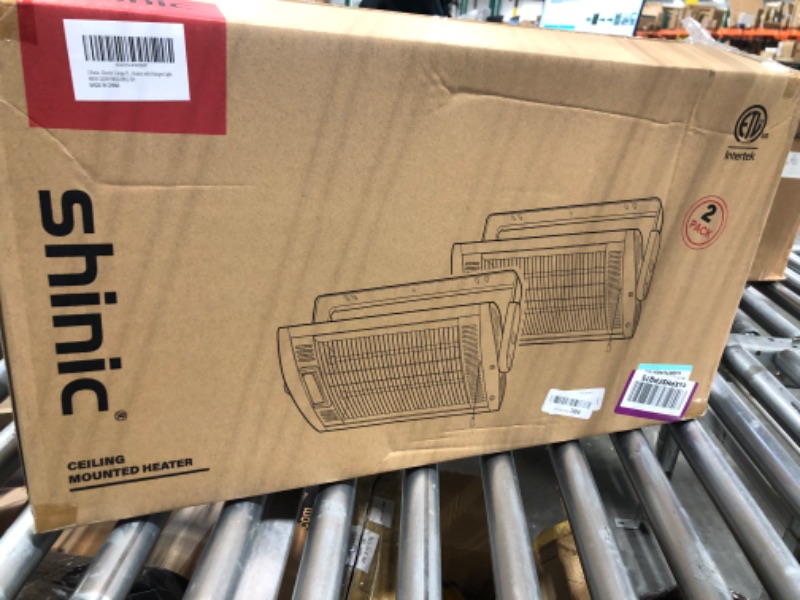 Photo 1 of 2 Packs -Electric Garage Heaters for Indoor Use, 1500W/750W Ceiling Mounted Radiant Heaters with Halogen Light, 90 Degree Rotation, 5 Mode Settings, Space Heater for Garage, Shop, Large Room and Patio