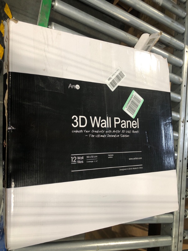 Photo 2 of Art3d Textures 3D Wall Panels, PVC Wall Panels for Interior Wall Decor Pack of 12 Tiles 32 Sq Ft, White, 19.7"x19.7" 19.7" x 19.7" Matt White 12