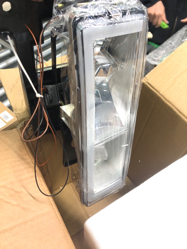 Photo 1 of AS Headlights for 1988-1998 Chevy GMC C/K C10 Sierra Silverado / 92-94 Blazer / 95-99 Tahoe LED Strip Bar Clear Reflector Clear Lens Left+Right
