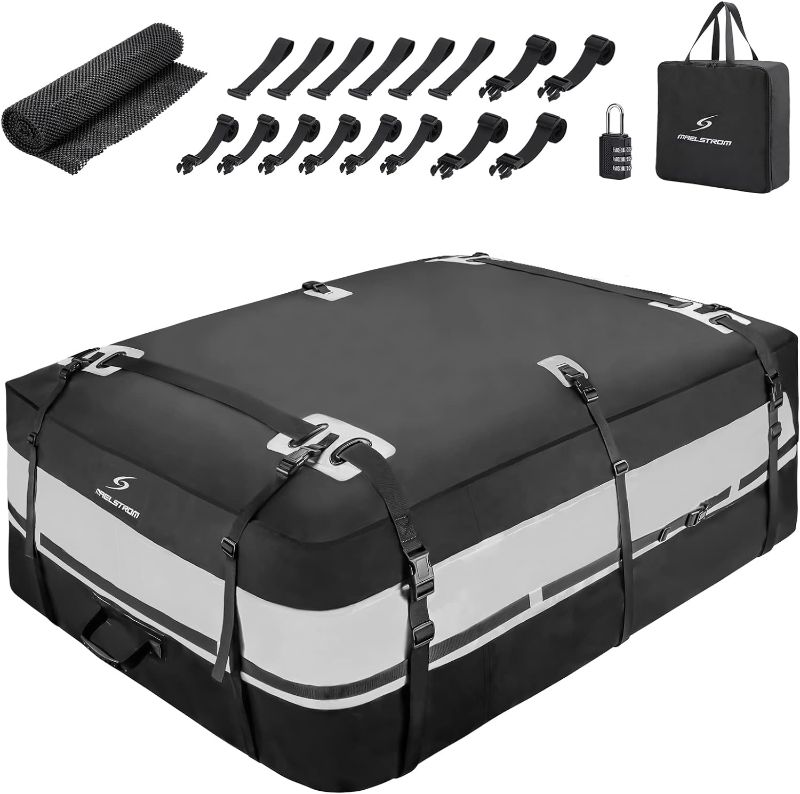 Photo 1 of Maelstrom Rooftop Cargo Carrier,Car Roof Bag,21 Cubic Feet Waterproof Roof Rack Cargo Carrier,Tear Resistant Vehicle Cargo Carrier for Car with/Without Rack,Gray (BST01-MSRB01-21CFBK-2)