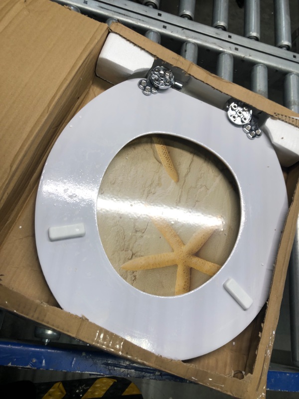 Photo 3 of SAINOS MDF Toilet Seat with Quietly Close and Quick Release Hinges, Adjustable Toilet Seat, Easy to Install also Easy to Clean US-H138 Round