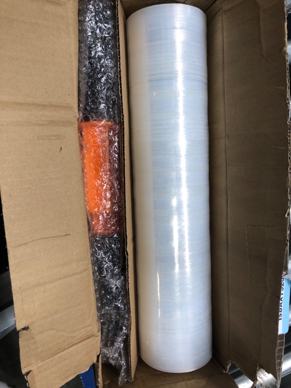 Photo 3 of JARLINK Stretch Film, 15 Inch x 1000 Feet Shrink Wrap for Pallet Wrap, Industrial Strength Stretch Wrap with Handles, Moving Wrapping Plastic Roll, 60 Gauge, 1 Pack, Clear