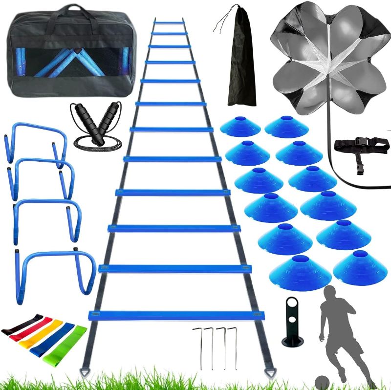 Photo 1 of Agility Training Equipment, Kids Soccer Hurdles Agility Ladder Equipment Set Agility Training kit for Football, Soccer, Basketball,Speed and Agility Training kit