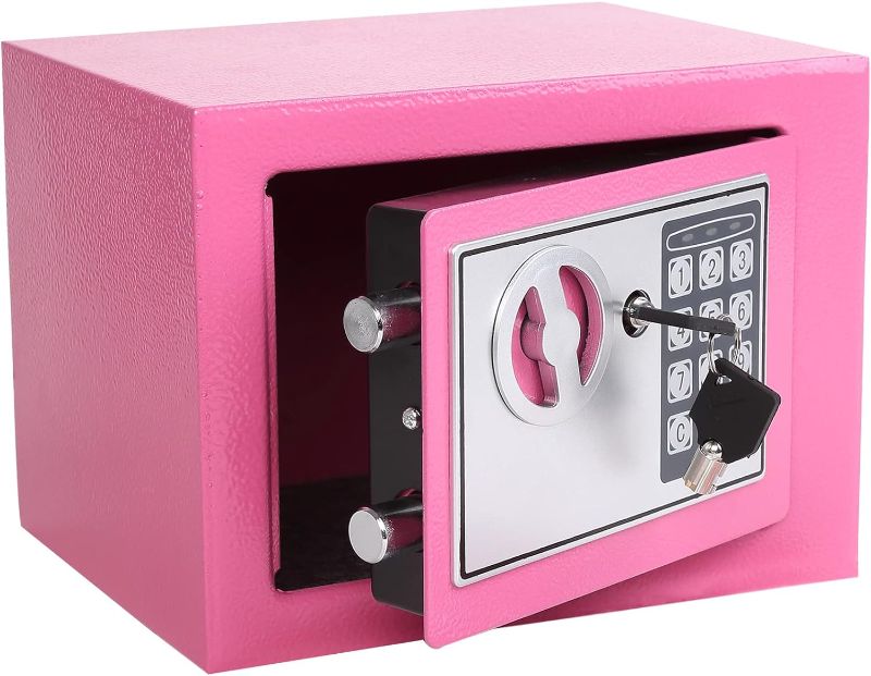 Photo 1 of **USED** Yuanshikj Electronic Deluxe Digital Security Safe Box Keypad Lock Home Office Hotel Business Jewelry Gun Cash Use Storage (Pink)