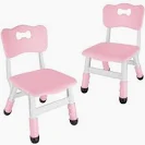 Photo 1 of **USED** FUNLIO Adjustable Kids Chair (2pcs), 3 Level Height Adjustable Toddler Chair for Ages 3-8, Sturdy Child Chair with Maximum Bearing 220lbs, for Classrooms/Daycares/Homes, CPC & CE Approved - Pink