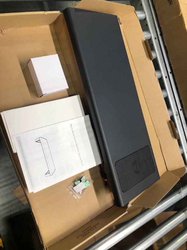 Photo 1 of Vaydeer USB3.0 Wireless Charging Aluminum Monitor Stand Riser Support Transfer Data and Charging,Keyboard and Mouse Storage Desk Organizer up to 27inch for Computer MacBook PC (Black? Large Wireless Charger Version
