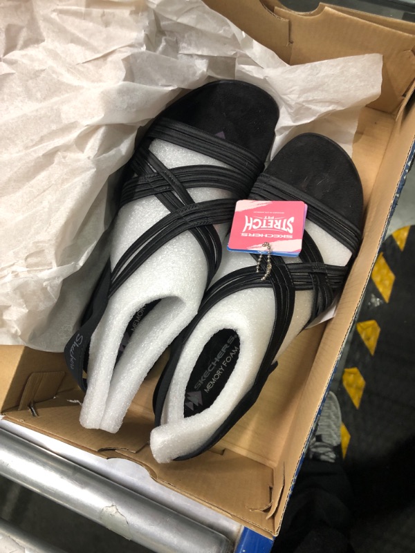 Photo 1 of Skechers Women's Reggae Slim Simply Stretch Sandal 9 Black